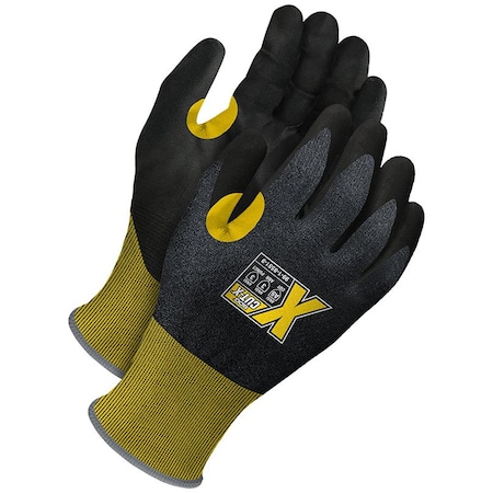 Bdg Cut-Resistant Coated Gloves, Cut Level A5, Polyurethane, Smooth, Blk/Yellow, L, 1 PR, Vendor Pack 99-1-9551-9-K